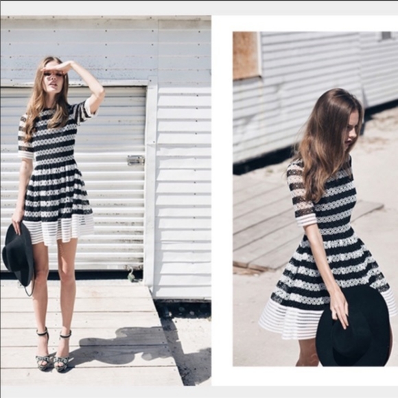 Alexis Amir Striped Crochet Pleated Dress - Picture 2 of 15